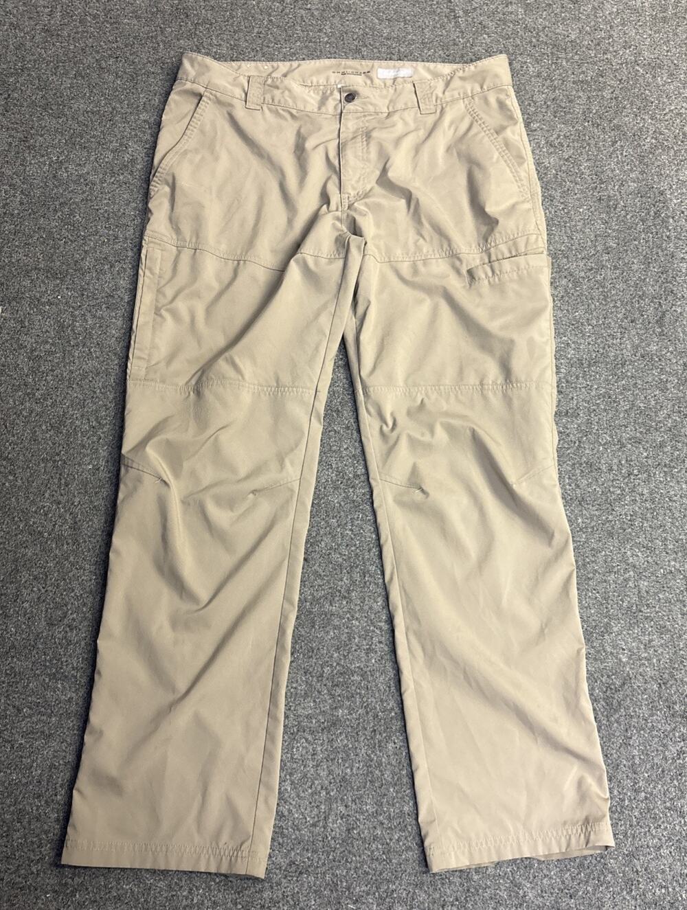 Columbia Mens 38x32 Onmi -Shade Sun Protection Cargo Beige Outdoor Pants
